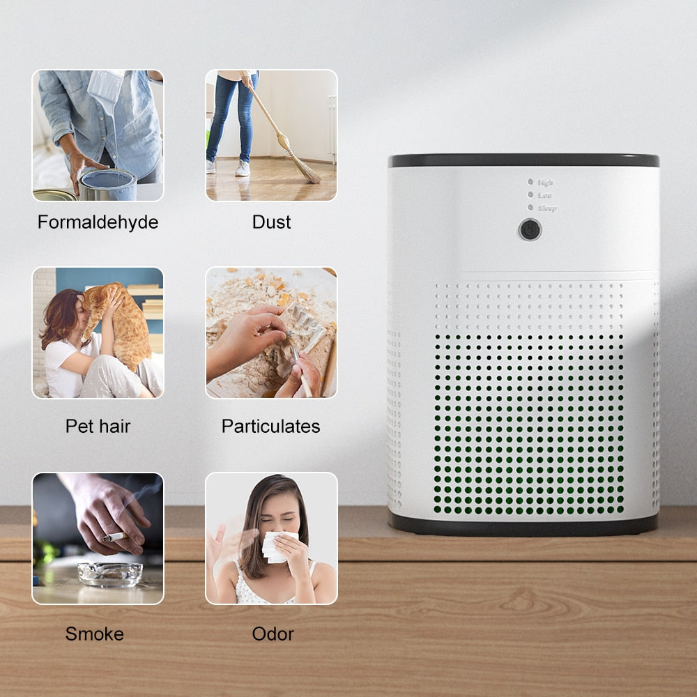 Portable Air Purifier with True H13 HEPA Carbon Filters and an integrated Aroma Diffuser