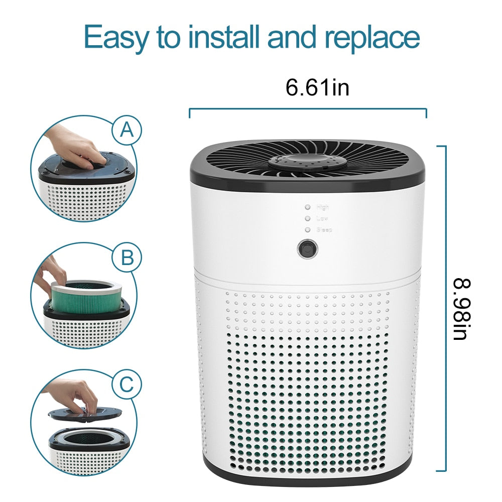 Portable Air Purifier with True H13 HEPA Carbon Filters and an integrated Aroma Diffuser